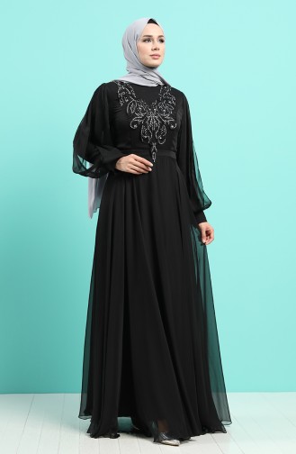 Schwarz Hijab-Abendkleider 52777-02