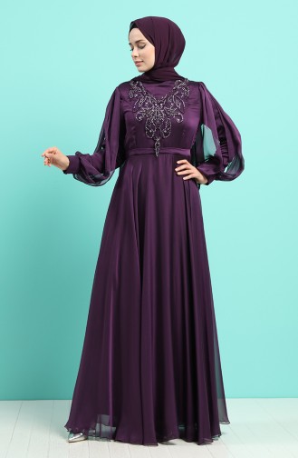 Purple İslamitische Avondjurk 52777-04