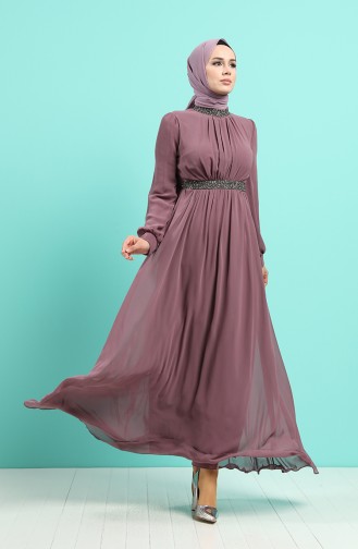 Beige-Rose Hijab-Abendkleider 4216-01