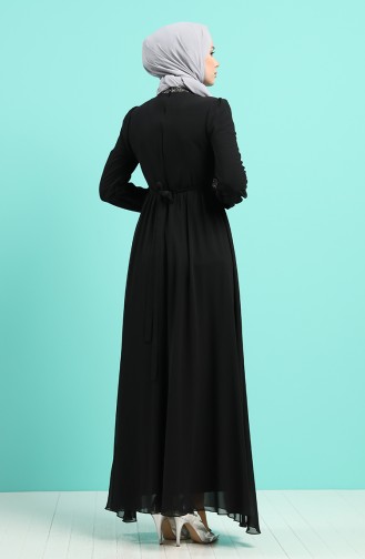 Schwarz Hijab-Abendkleider 4216-02
