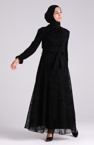Schwarz Hijab-Abendkleider 60176-01