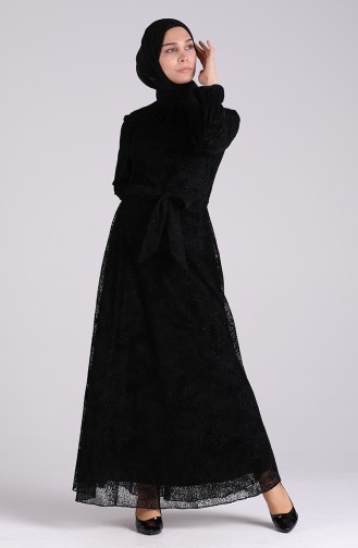 Schwarz Hijab-Abendkleider 60176-01