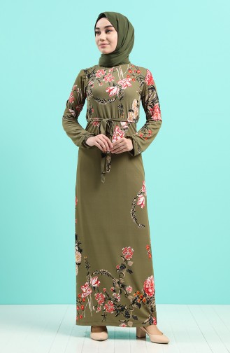 Khaki Hijab Kleider 0125-04