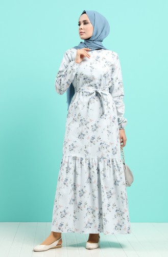 Robe Hijab Bleu Glacé 4610-01