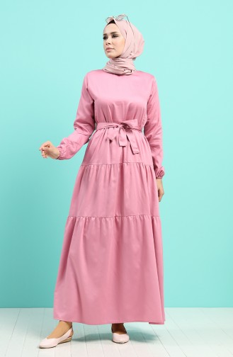 Robe Hijab Rose Pâle 4639-01