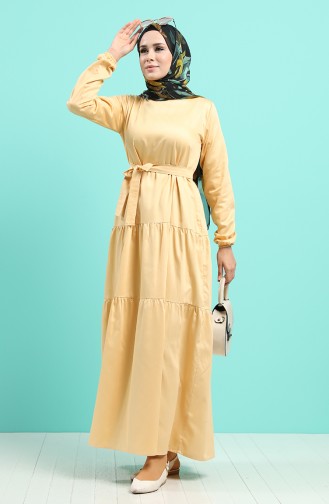 Dress with Belt 4639-04 Mustard 4639-04