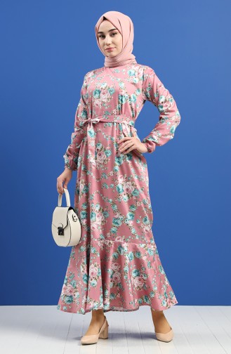 Robe Hijab Rose Pâle 4650-01