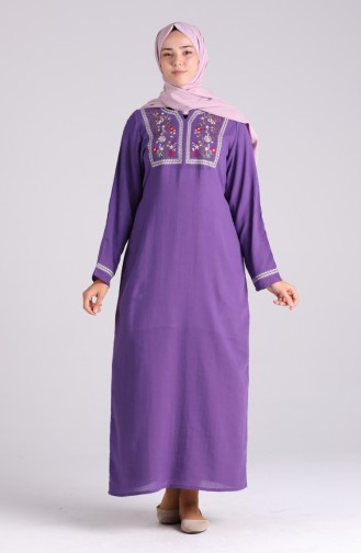 Embroidered Chile Cloth Dress 6000-04 Purple 6000-04