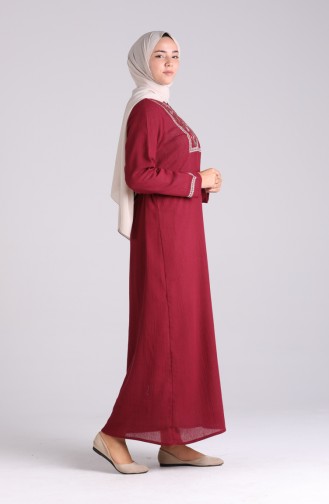 Weinrot Hijab Kleider 6000-05