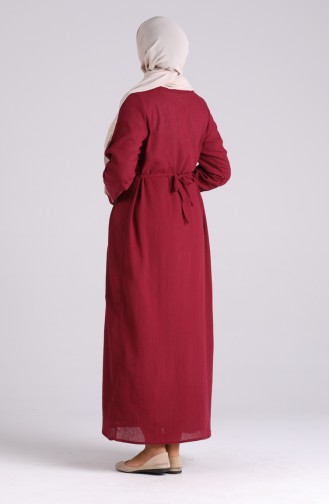 Claret red İslamitische Jurk 6000-05