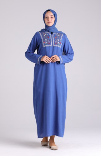 Saks-Blau Hijab Kleider 6000-06