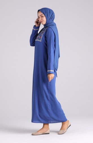 Saks-Blau Hijab Kleider 6000-06