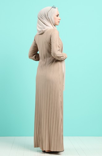فستان بني مائل للرمادي 4204-02