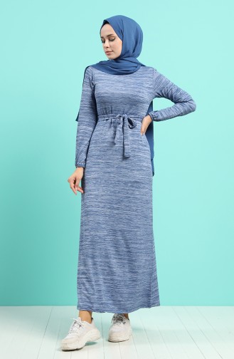 Indigo Hijab Dress 4205C-02