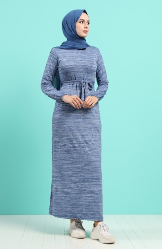 Indigo Hijab Dress 4205C-02