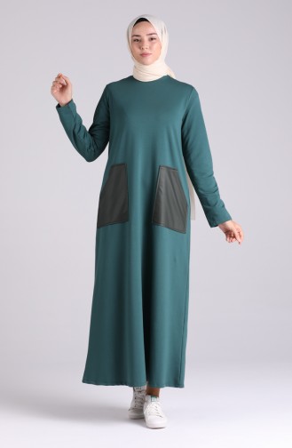 Robe Hijab Vert emeraude 0410-01