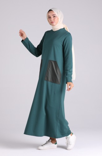 Robe Hijab Vert emeraude 0410-01