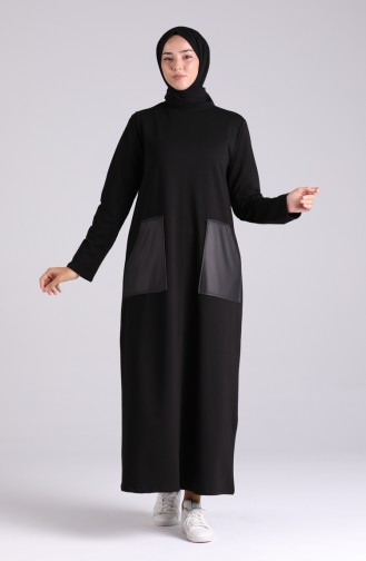 Schwarz Hijab Kleider 0410-02