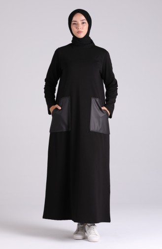 Schwarz Hijab Kleider 0410-02