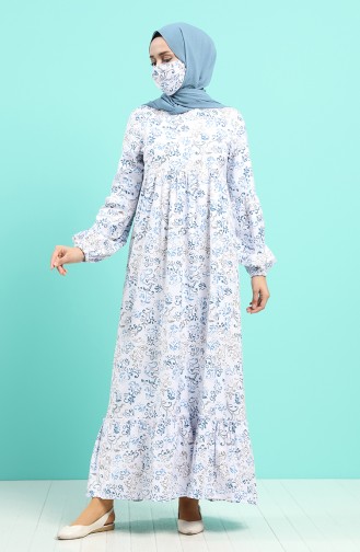 Dunkelblau Hijab Kleider 1405-01