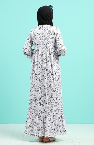 Linen Dress with Free Mask 1405-04 Ecru Black 1405-04