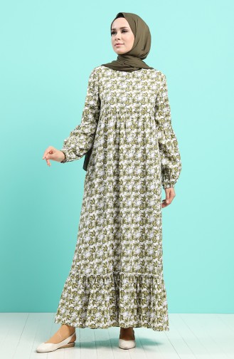 Grün Hijab Kleider 1406-03