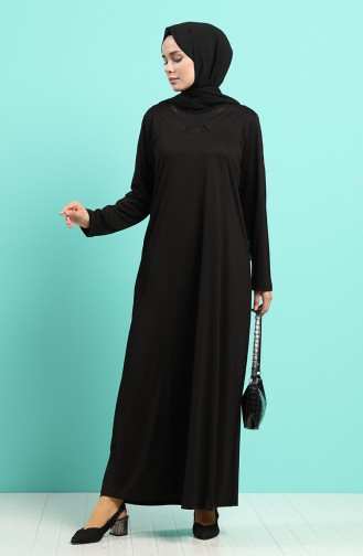 Schwarz Hijab Kleider 4522-04