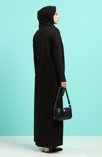 Schwarz Hijab Kleider 4522-04
