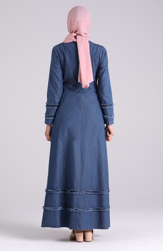 Jeansblau Hijab Kleider 0299-01