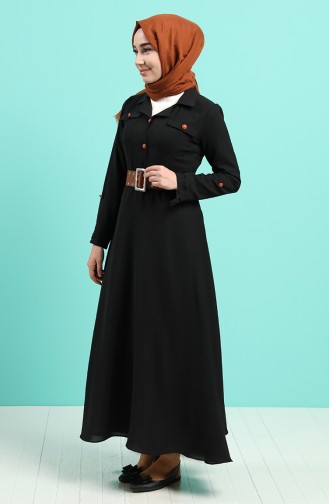 Schwarz Hijab Kleider 5161-01