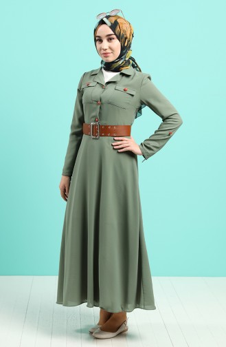 Khaki Hijab Kleider 5161-05