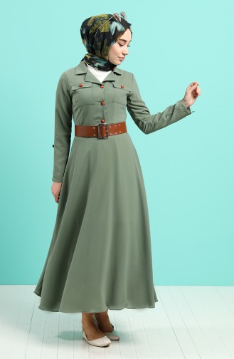 Khaki Hijab Kleider 5161-05