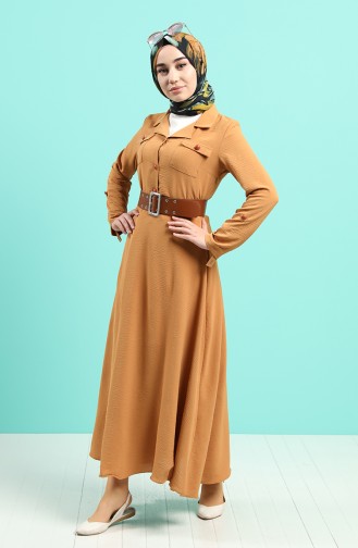 Senf Hijab Kleider 5161-06