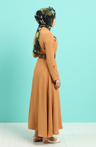 Senf Hijab Kleider 5161-06