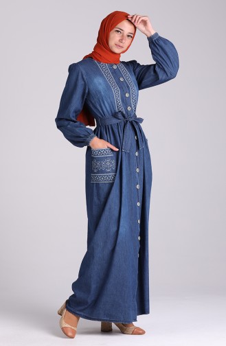 Robe Hijab Bleu Marine 7032-01