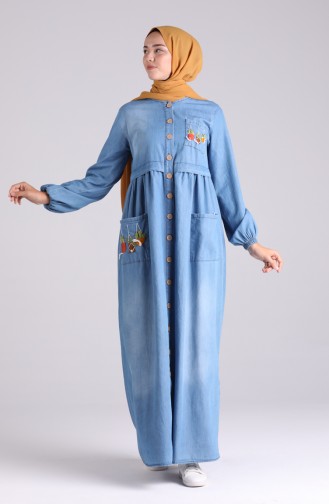 Denim Blue Hijab Dress 8001-01