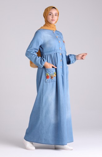 Robe Hijab Bleu Jean 8001-01