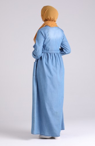 Denim Blue Hijab Dress 8001-01