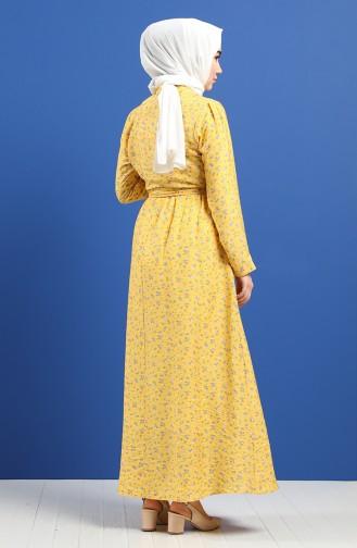 Mustard Hijab Dress 8070-05