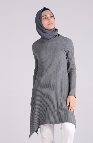 Basic Asimetrik Tunik 8140-02 Füme