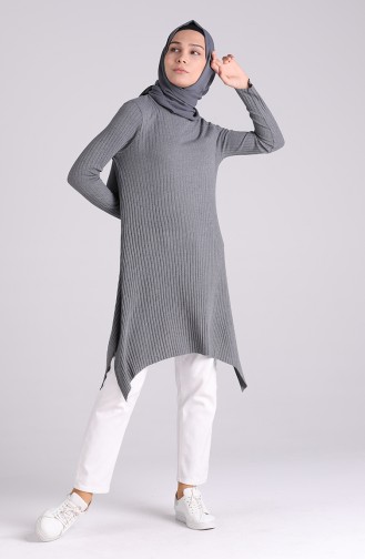 Basic Asimetrik Tunik 8140-02 Füme