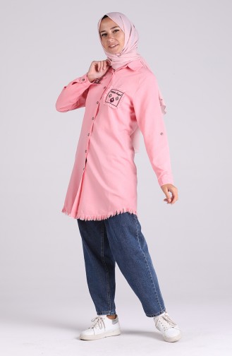 Nakışlı Tunik 0800-05 Pembe