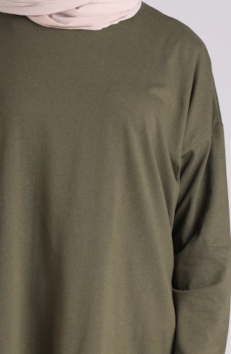 Düz Basic Tunik 4007-03 Haki