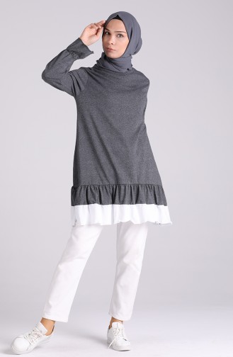 Büzgülü Basic Tunik 4008-03 Antrasit