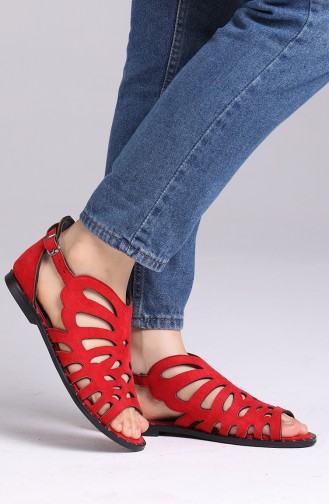 Red Summer Sandals 0011-07