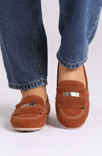 Tan Women`s Flats 0401-02