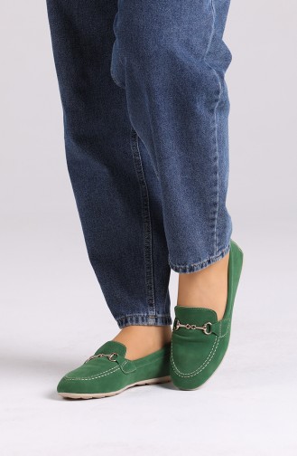 Green Women`s Flats 0403-10