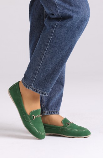 Green Woman Flat Shoe 0403-10