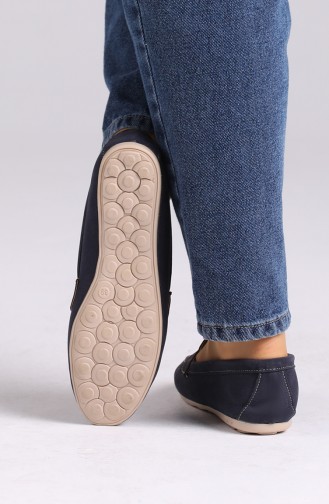 Navy Blue Women`s Flats 0405-10