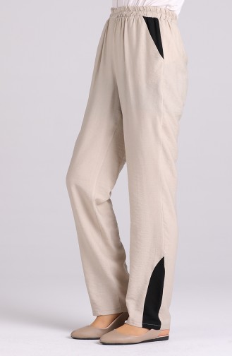 Aerobin Fabric wide Leg Pants 0128-05 Beige 0128-05